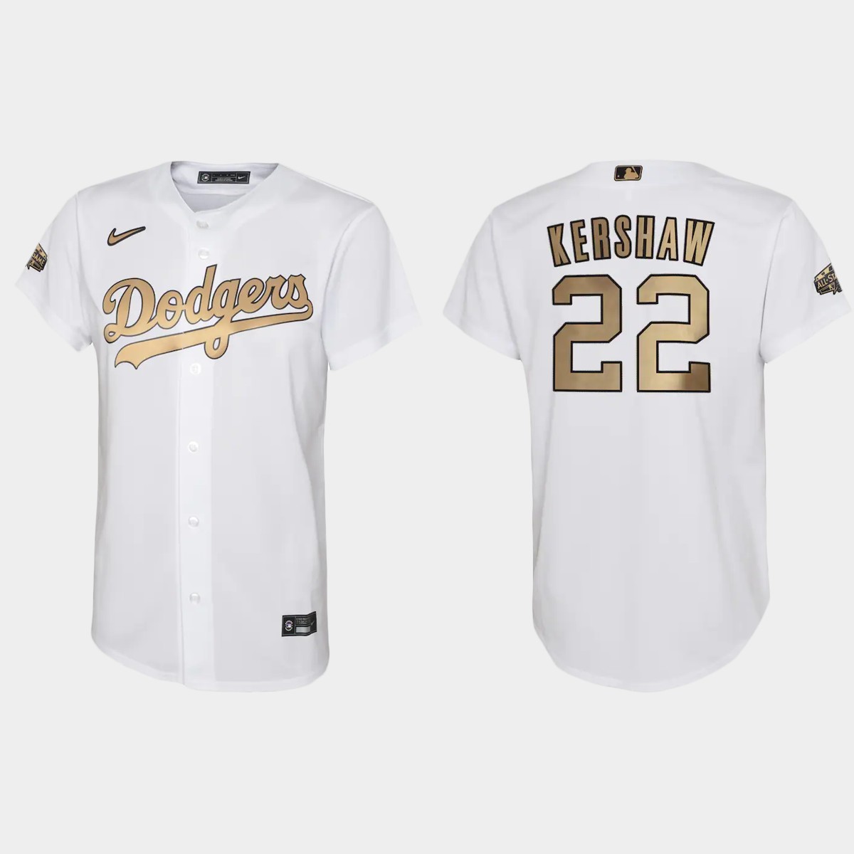 Youth Los Angeles Dodgers Clayton Kershaw White 2022 MLB All-Star Game Jersey