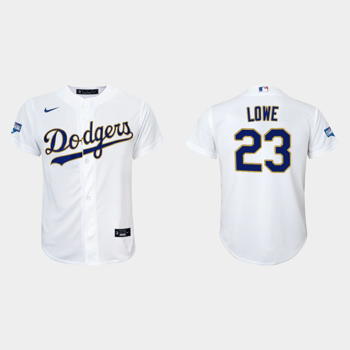 Youth Los Angeles Dodgers Derek Lowe 2021 Gold Program White Gold Jersey