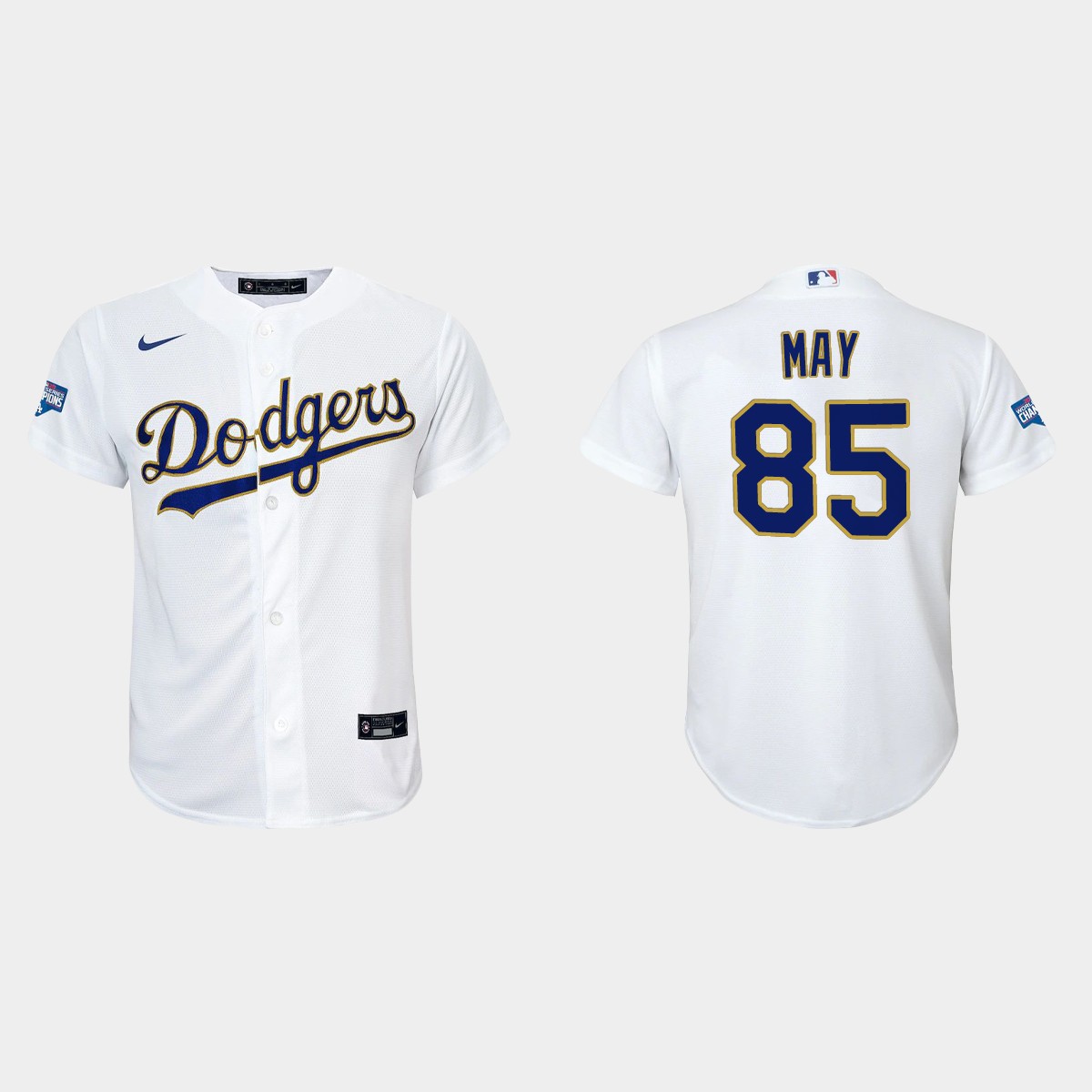 Youth Los Angeles Dodgers Dustin May 2021 Gold Program White Gold Jersey