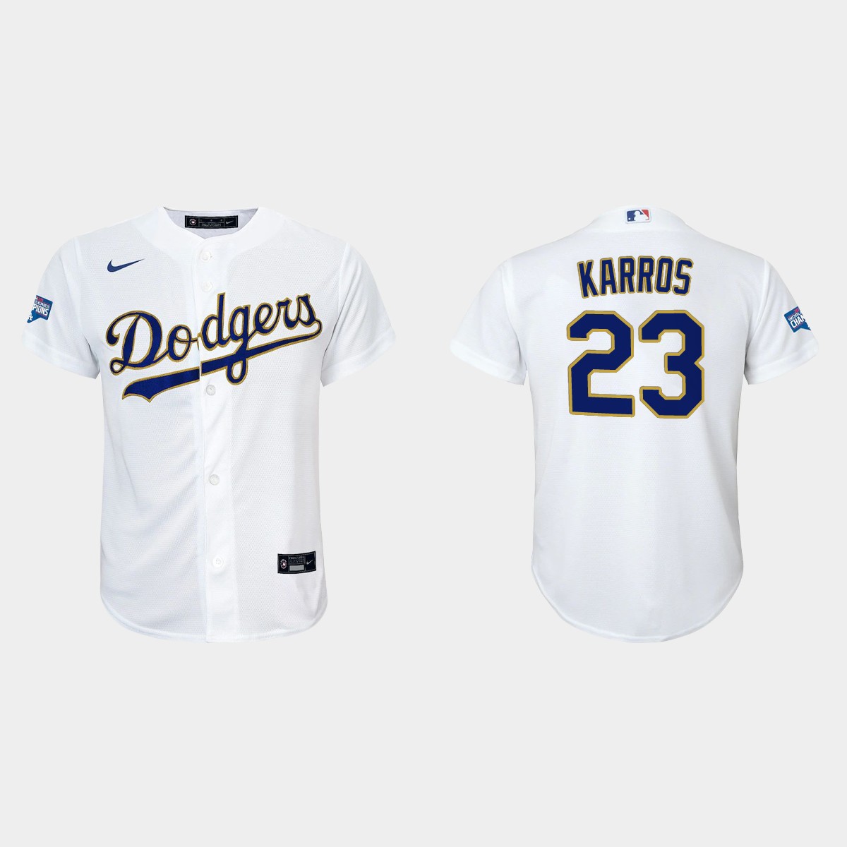 Youth Los Angeles Dodgers Eric Karros 2021 Gold Program White Gold Jersey