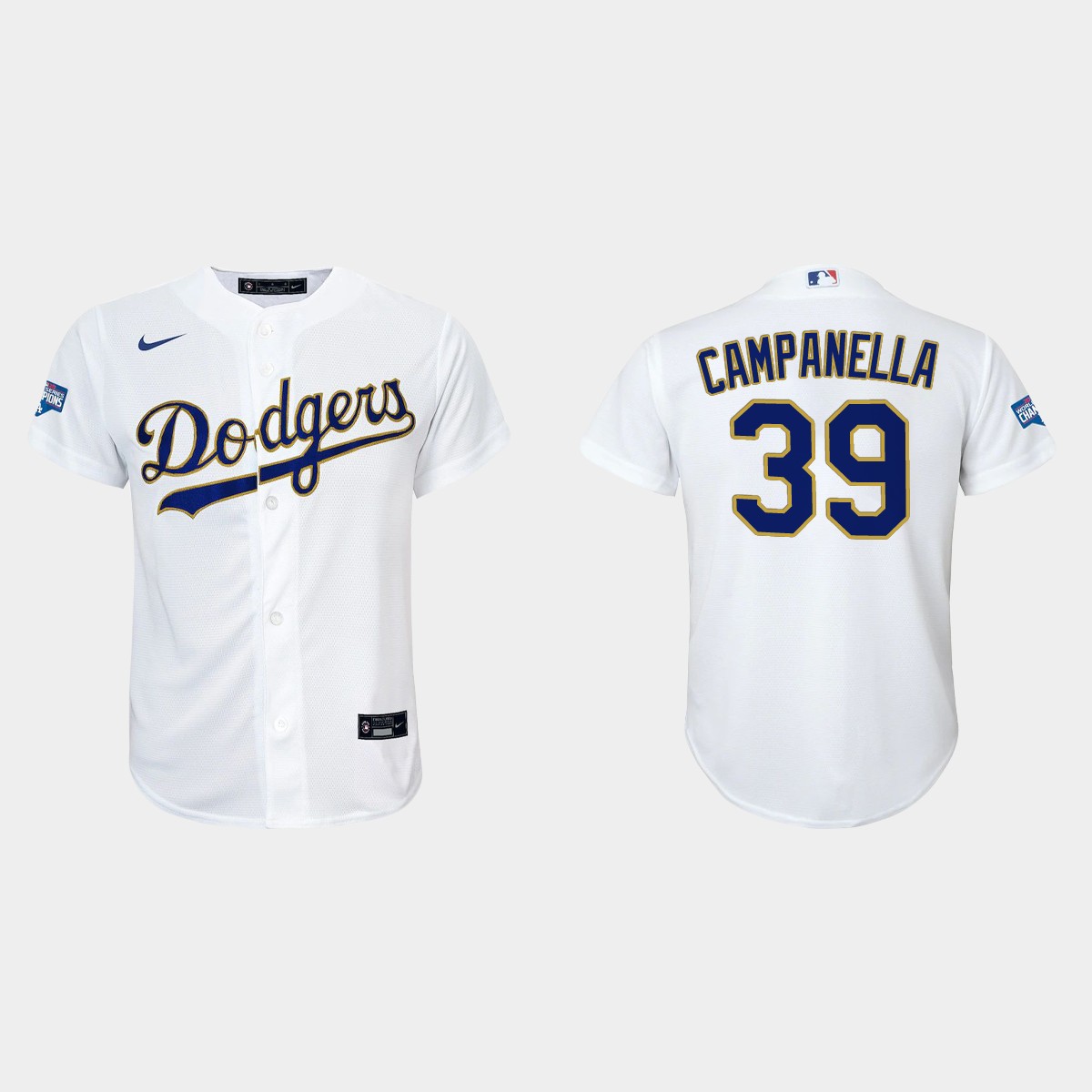 Youth Los Angeles Dodgers Roy Campanella 2021 Gold Program White Gold Jersey