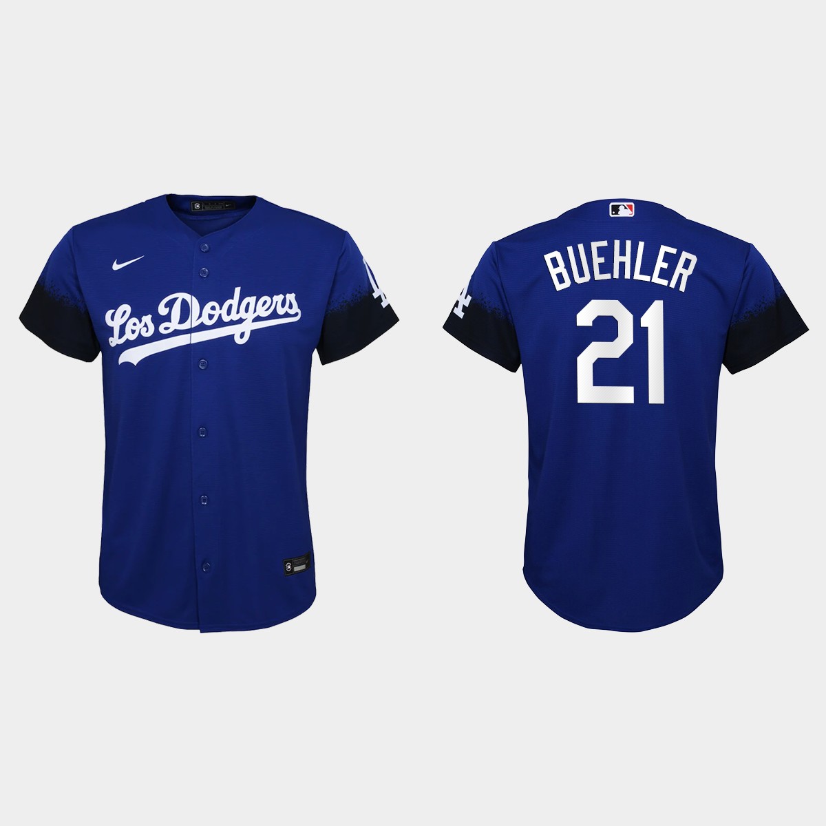 Youth Los Angeles Dodgers Walker Buehler Royal 2021 City Connect Jersey