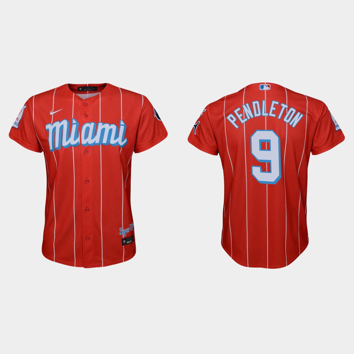 Youth Miami Marlins #9 Terry Pendleton Red 2021 City Connect Jersey