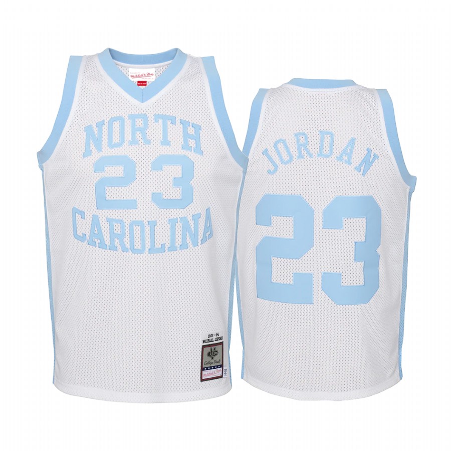 Youth Michael Jordan North Carolina Tar Heels White Retired Player Jersey 1983-84
