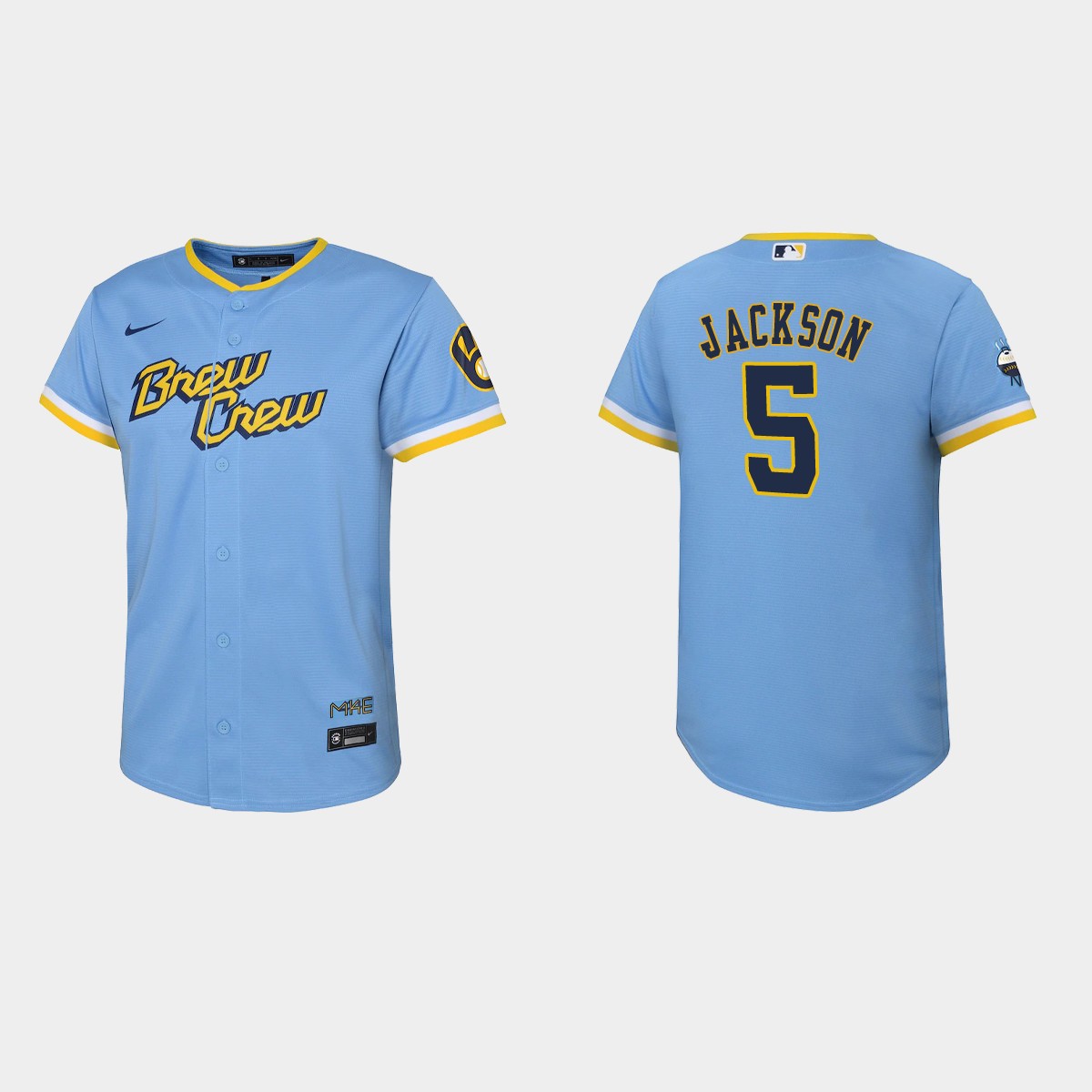 Youth Milwaukee Brewers Alex Jackson Powder Blue 2022 City Connect Jersey