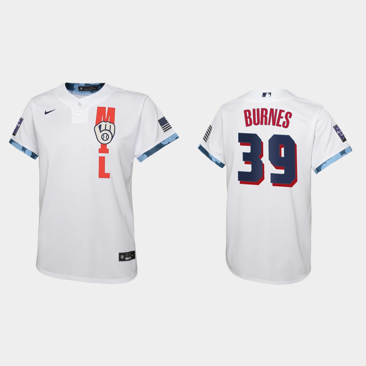 Youth Milwaukee Brewers Corbin Burnes White 2021 MLB All-Star Game Jersey