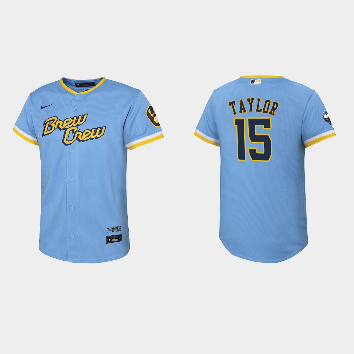 Youth Milwaukee Brewers Tyrone Taylor Powder Blue 2022 City Connect Jersey