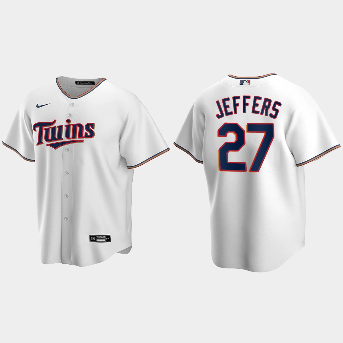 Youth Minnesota Twins #27 Ryan Jeffers White Home Jersey