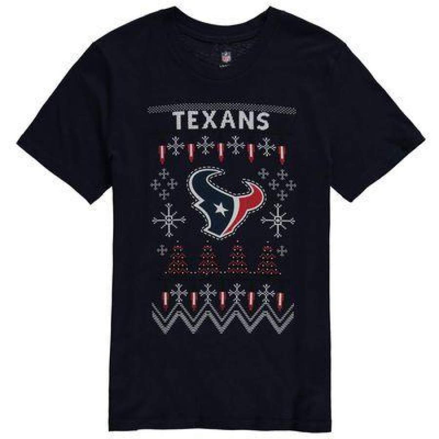 Youth Navy Houston Texans Light The Tree T-Shirt