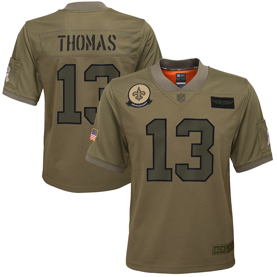 Youth New Orleans Saints #13 Michael Thomas Camo 2019 Salute To Service Game Jersey