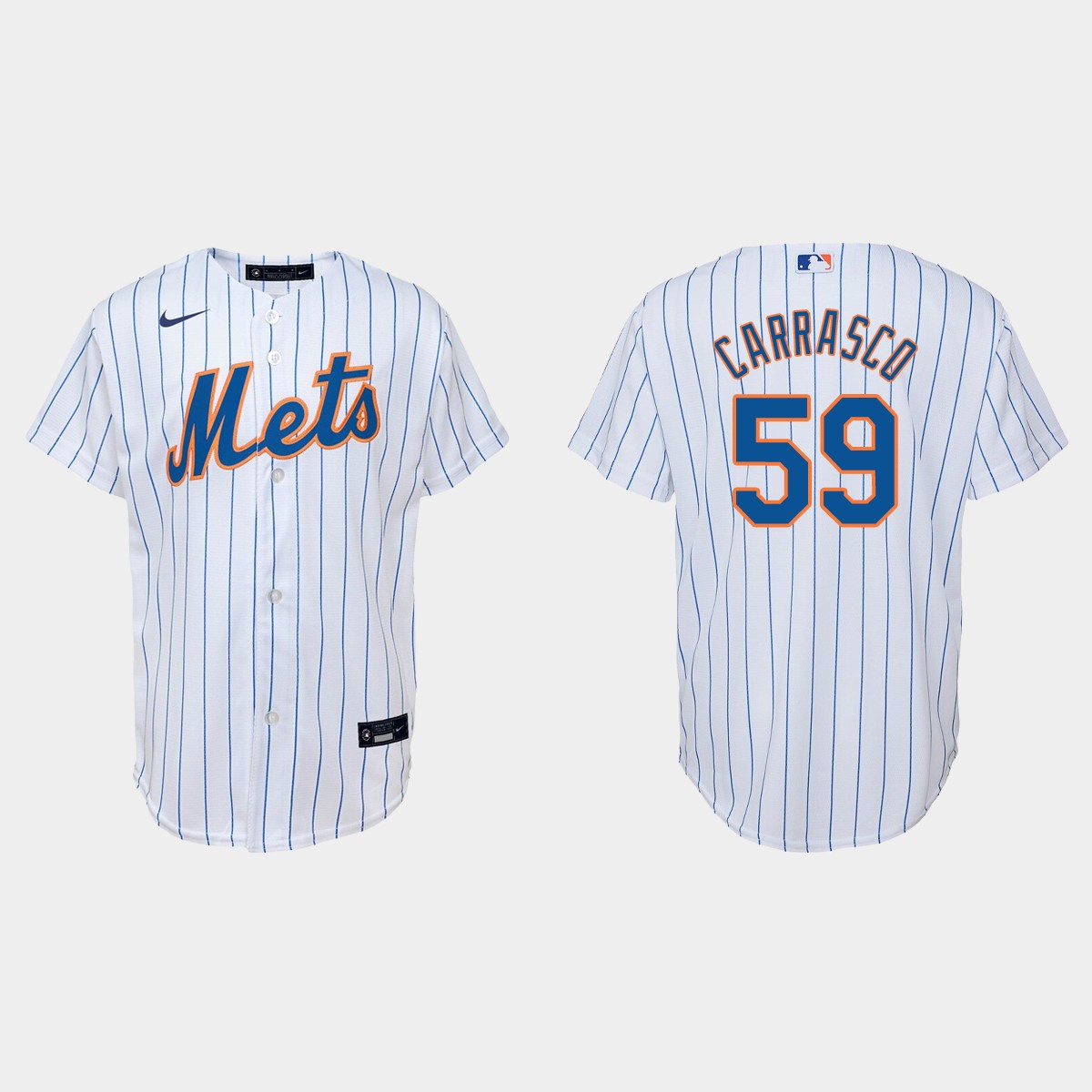 Youth New York Mets #59 Carlos Carrasco White Home Jersey