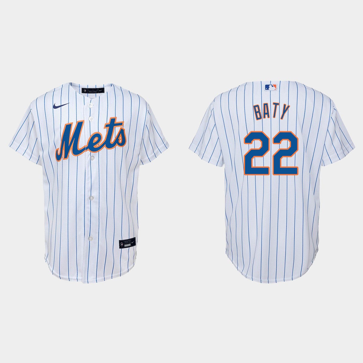 Youth New York Mets Brett Baty White Home Jersey