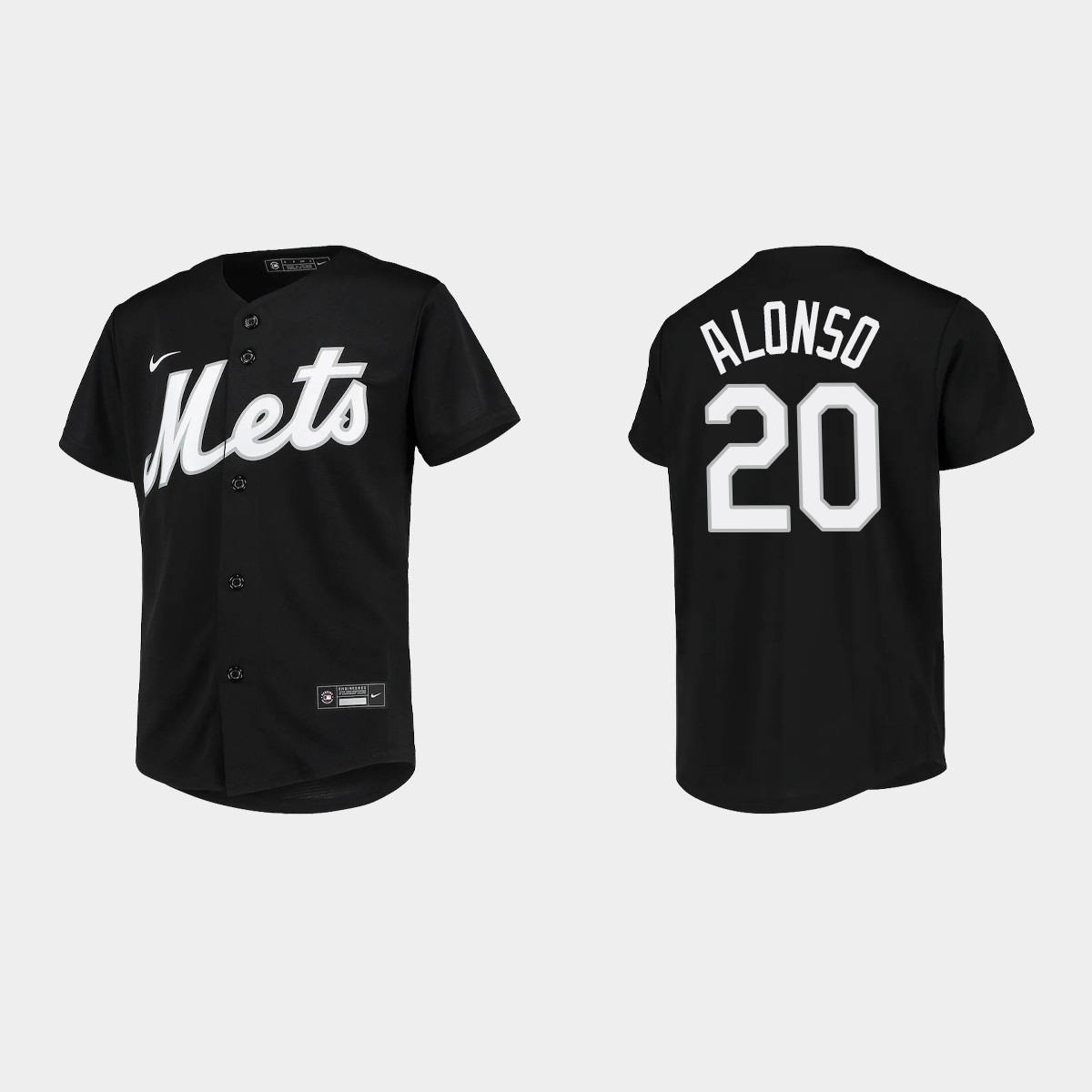 Youth New York Mets Pete Alonso Black Team Jersey