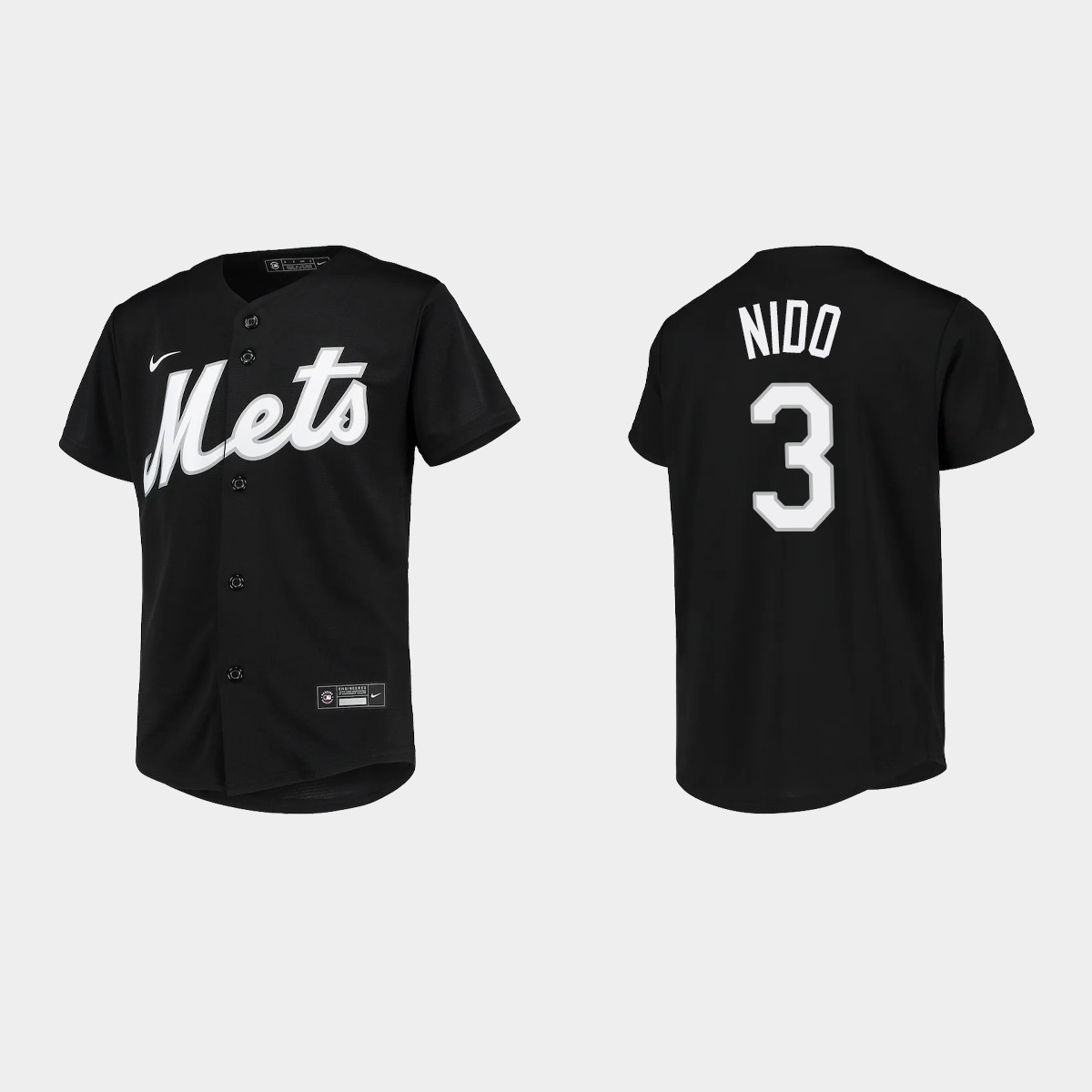 Youth New York Mets Tomas Nido Black Team Jersey