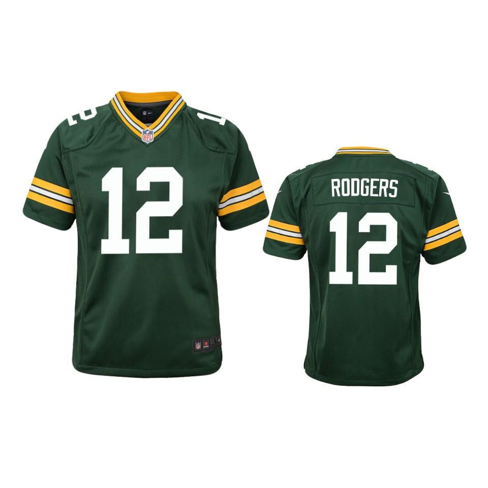 Youth Packers Green Aaron Rodgers 12 Stitched Jersey Game Stitched Jersey