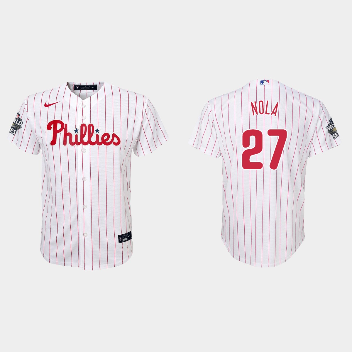 Youth Philadelphia Phillies Aaron Nola White 2022 World Series Jersey