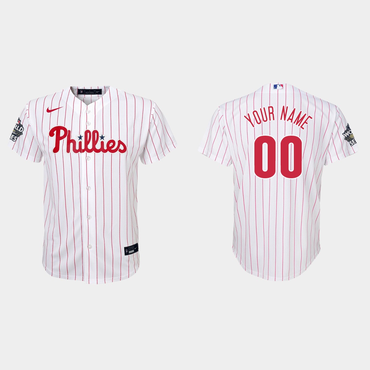 Youth Philadelphia Phillies Custom White 2022 World Series Jersey
