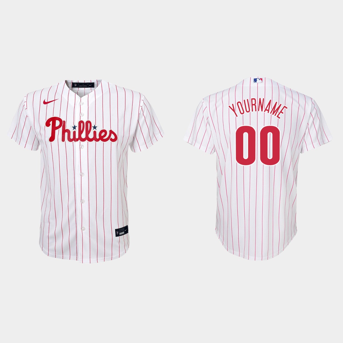Youth Philadelphia Phillies Custom White Home Jersey