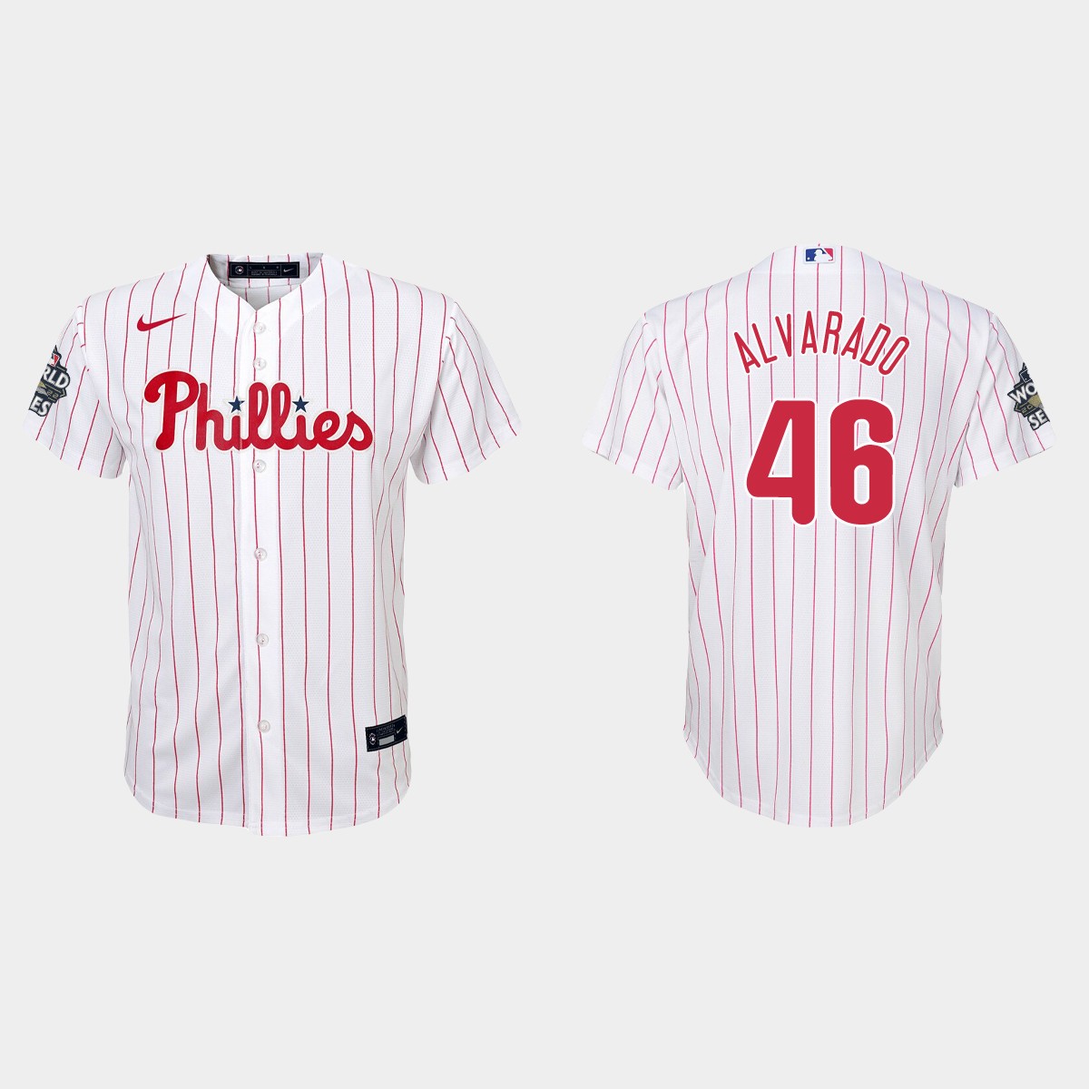 Youth Philadelphia Phillies Jose Alvarado White 2022 World Series Jersey