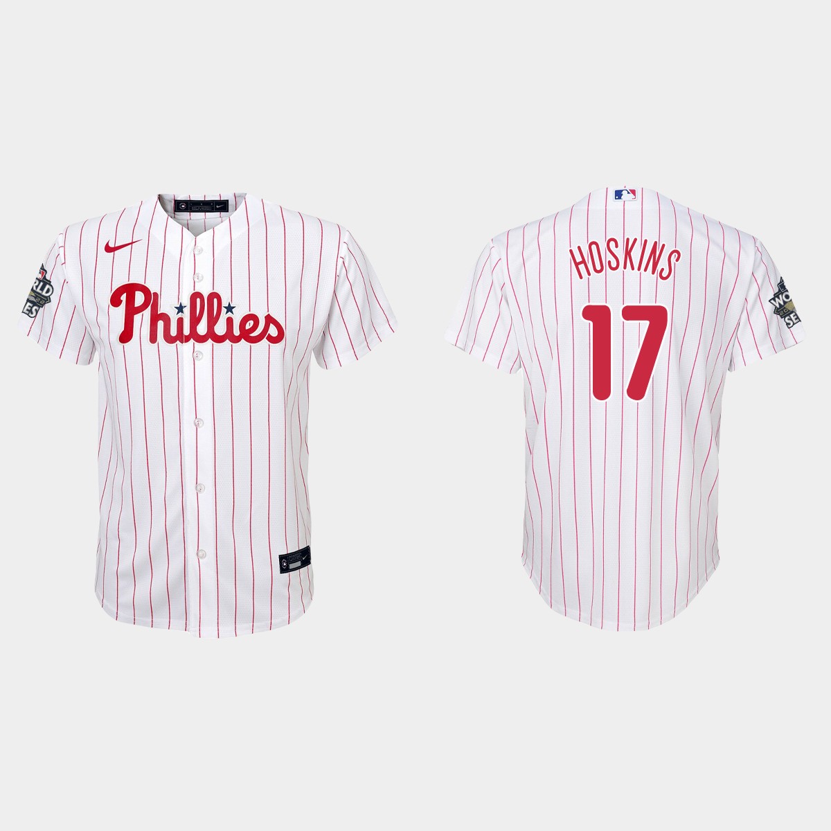Youth Philadelphia Phillies Rhys Hoskins White 2022 World Series Jersey