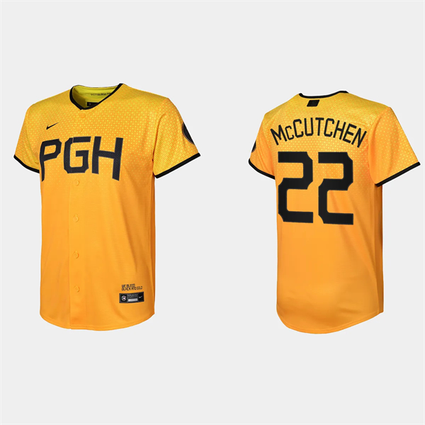 Youth Pittsburgh Pirates Andrew McCutchen Gold 2023 City Connect Replica Jersey