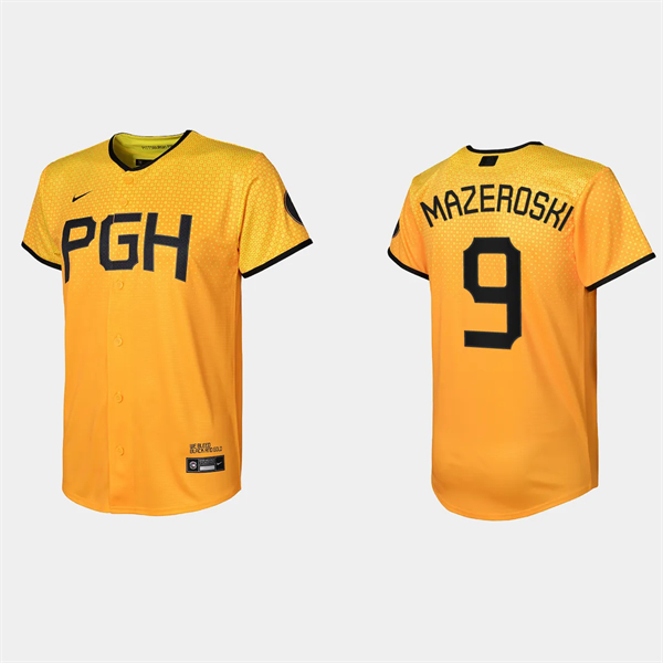 Youth Pittsburgh Pirates Bill Mazeroski Gold 2023 City Connect Replica Jersey