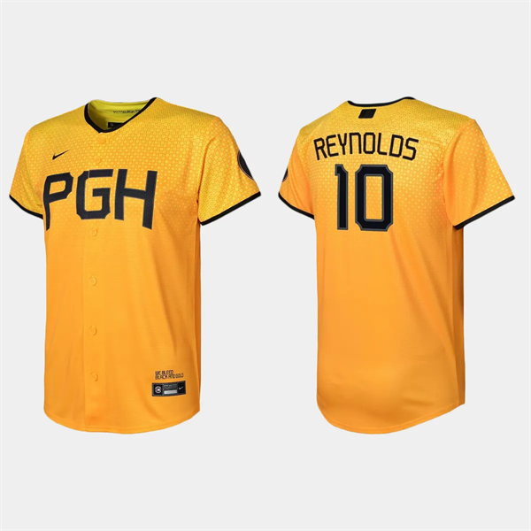 Youth Pittsburgh Pirates Bryan Reynolds Gold 2023 City Connect Replica Jersey
