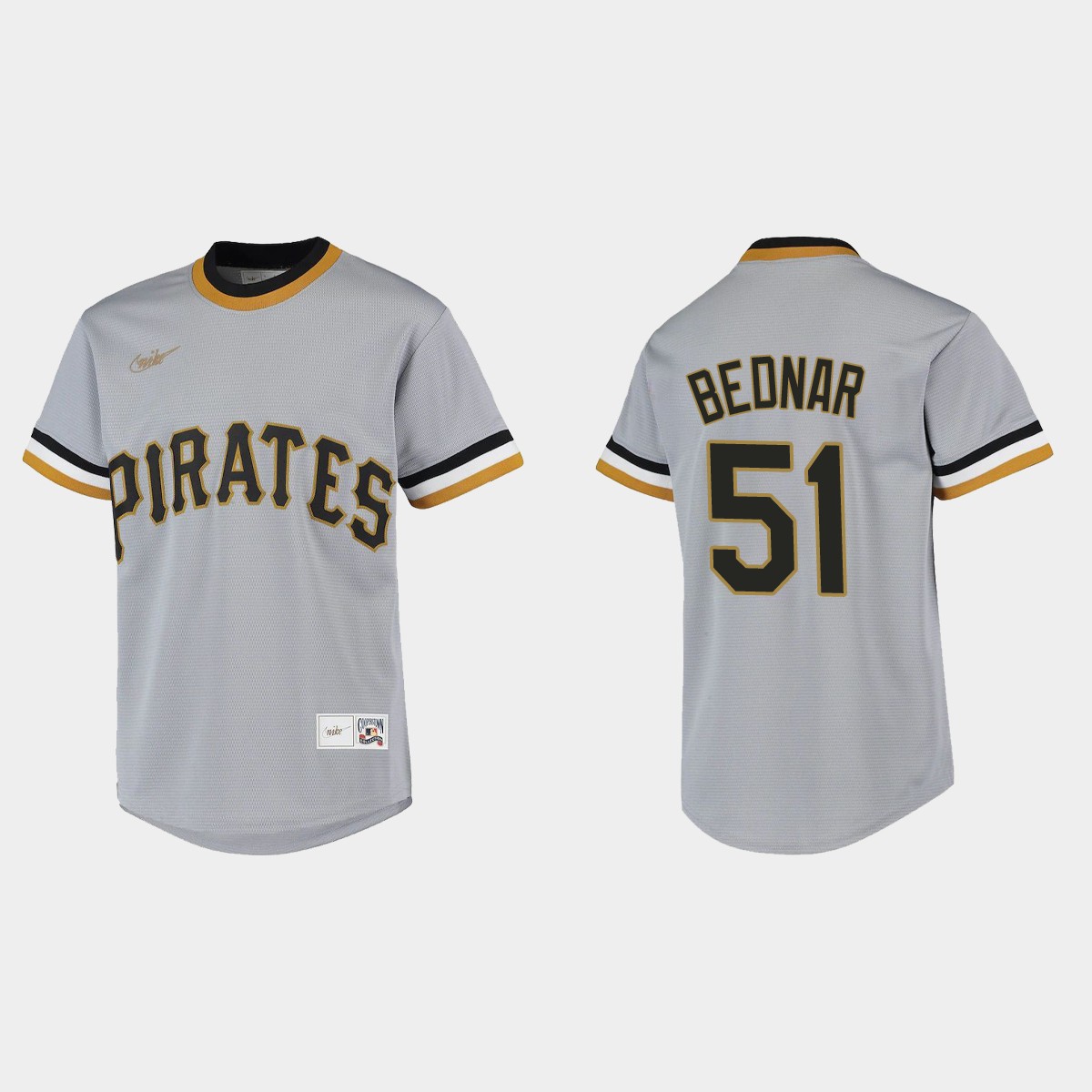 Youth Pittsburgh Pirates David Bednar Gray Cooperstown Collection Jersey