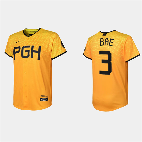 Youth Pittsburgh Pirates Ji Hwan Bae Gold 2023 City Connect Replica Jersey