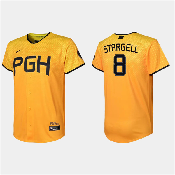 Youth Pittsburgh Pirates Willie Stargell Gold 2023 City Connect Replica Jersey