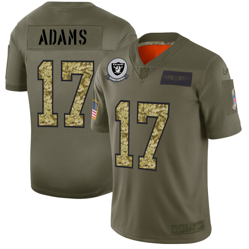 Youth Raiders #17 Davante Adams 2019 Olive Camo Salute To Service NFL Jersey