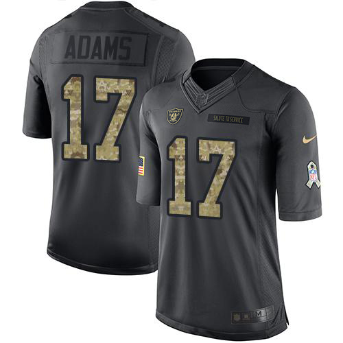 Youth Raiders #17 Davante Adams Black Stitched NFL 2016 Salute To Service Jersey