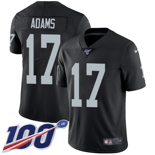 Youth Raiders #17 Davante Adams Black Team Color Stitched NFL 100th Season Vapor Untouchable Jersey