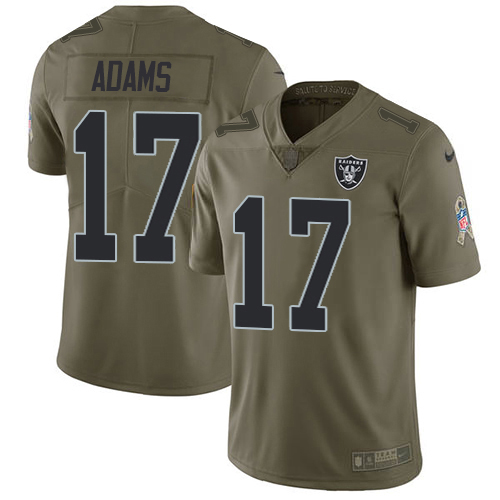Youth Raiders #17 Davante Adams Olive Stitched NFL 2017 Salute To Service Jersey