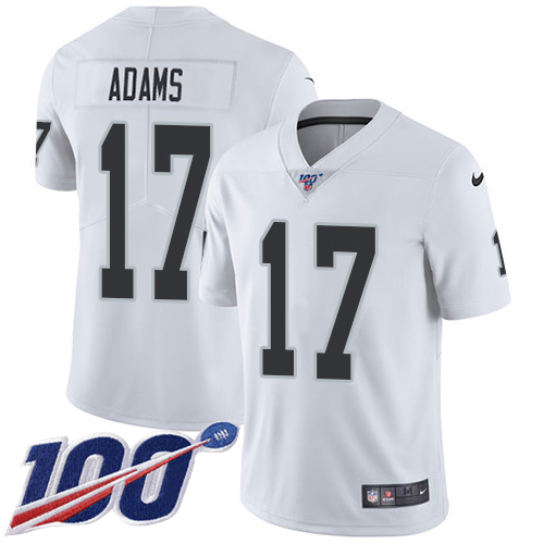Youth Raiders #17 Davante Adams White Stitched NFL 100th Season Vapor Jersey