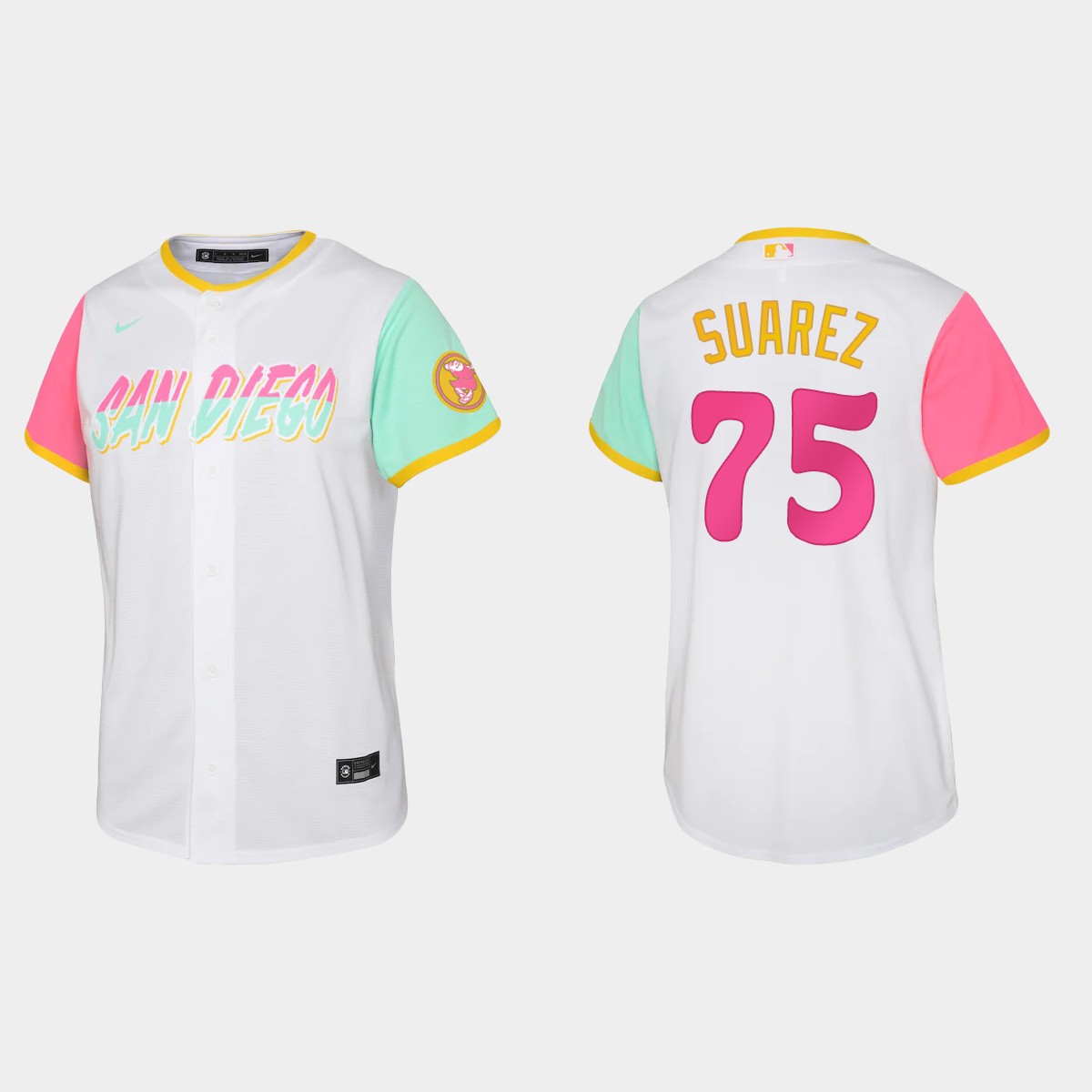 Youth San Diego Padres Robert Suarez White 2022 City Connect Jersey