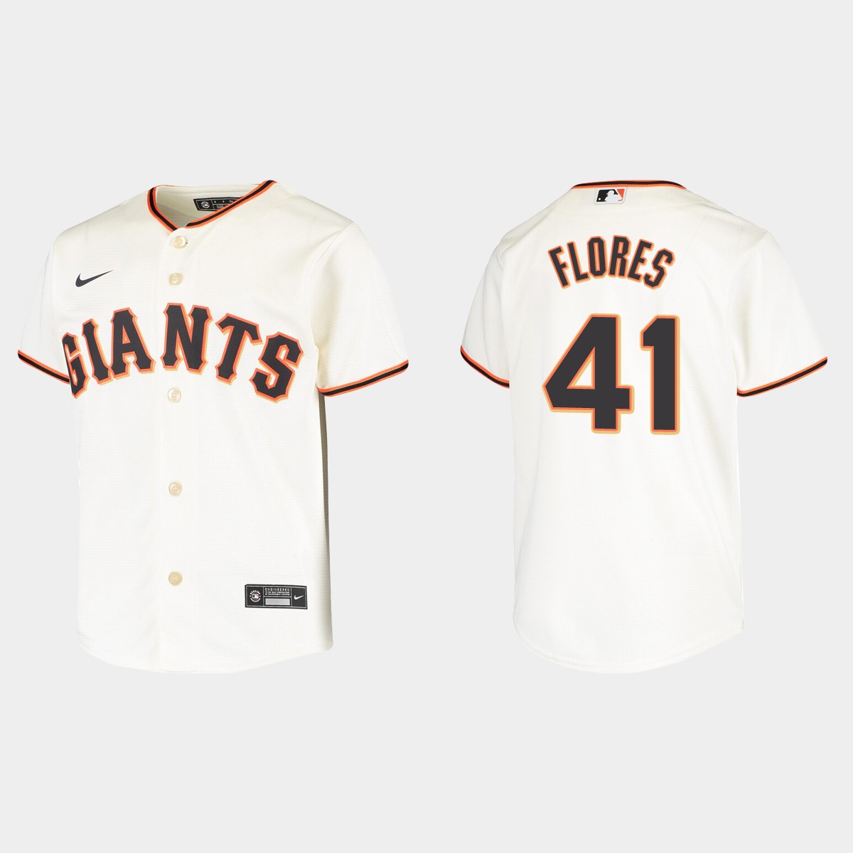 Youth San Francisco Giants #41 Wilmer Flores Cream Home Jersey