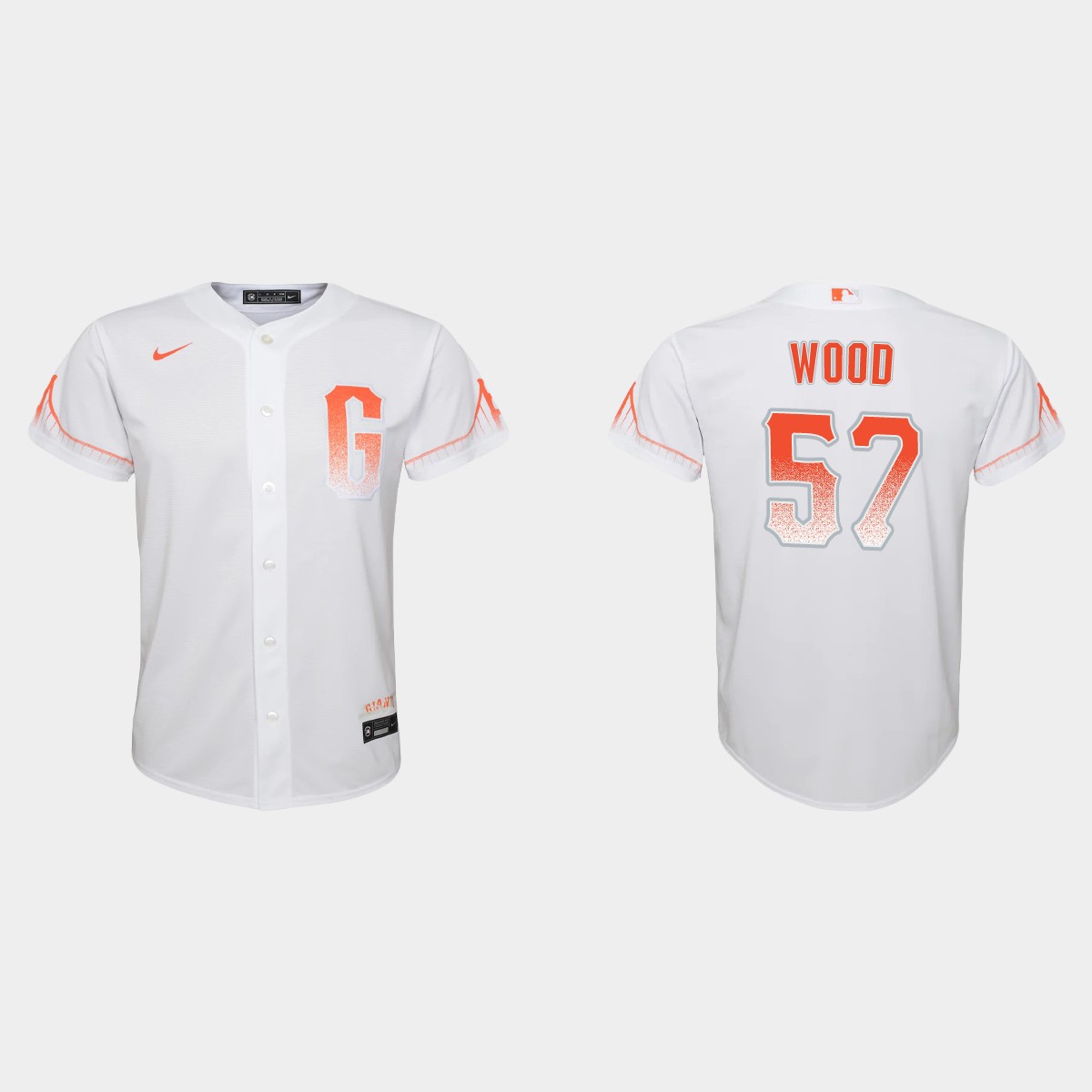 Youth San Francisco Giants Alex Wood White 2021 City Connect Jersey