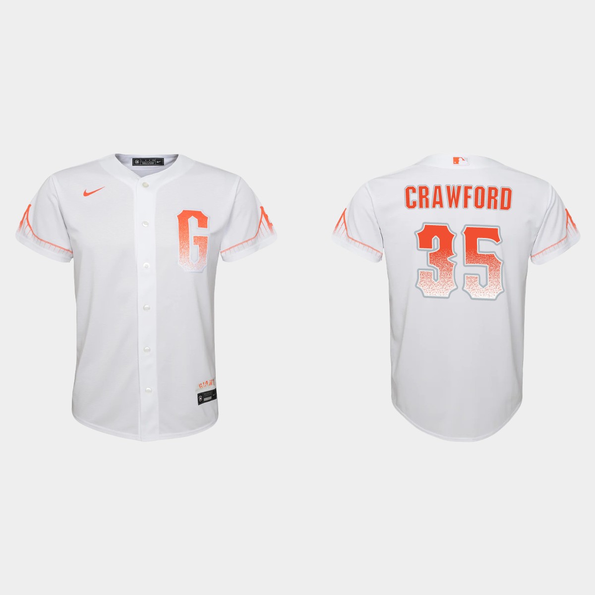 Youth San Francisco Giants Brandon Crawford White 2021 City Connect Jersey