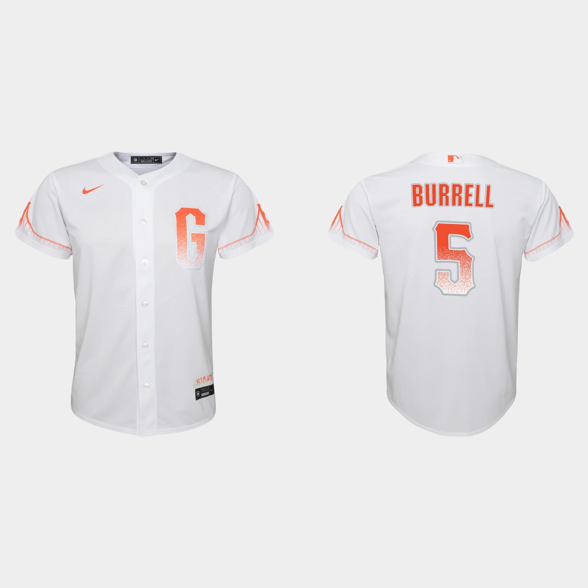 Youth San Francisco Giants Pat Burrell White 2021 City Connect Jersey