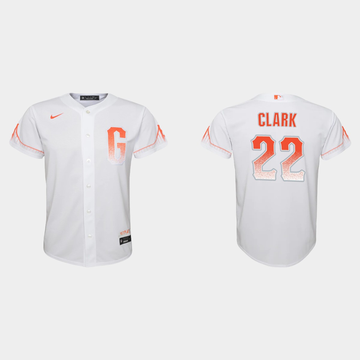 Youth San Francisco Giants Will Clark White 2021 City Connect Jersey