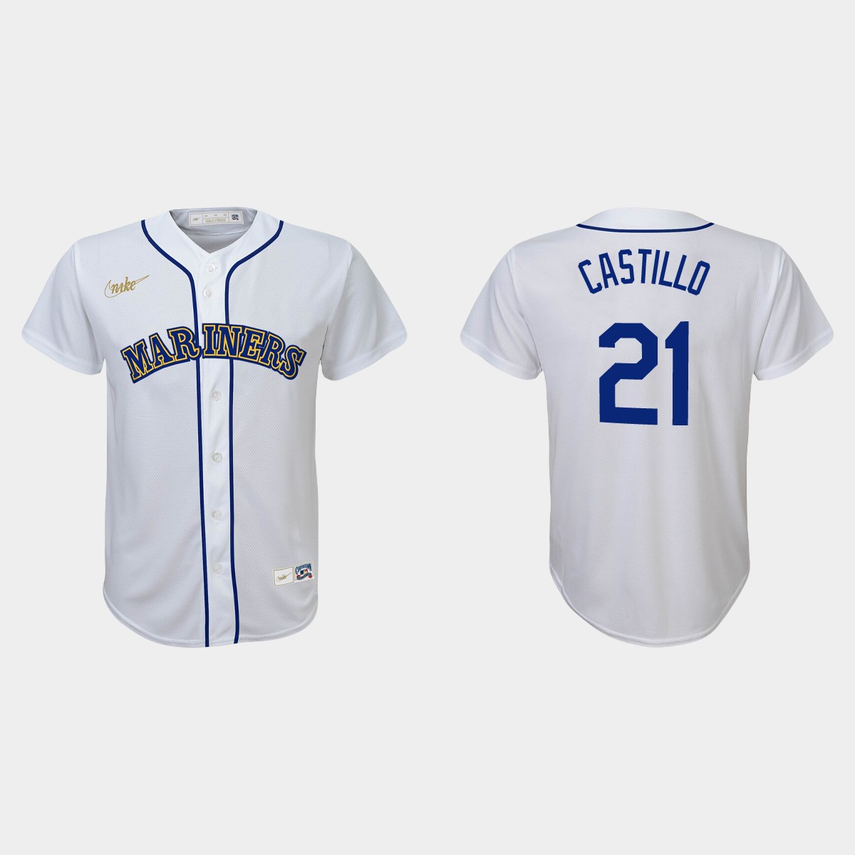 Youth Seattle Mariners Luis Castillo White Cooperstown Collection Jersey