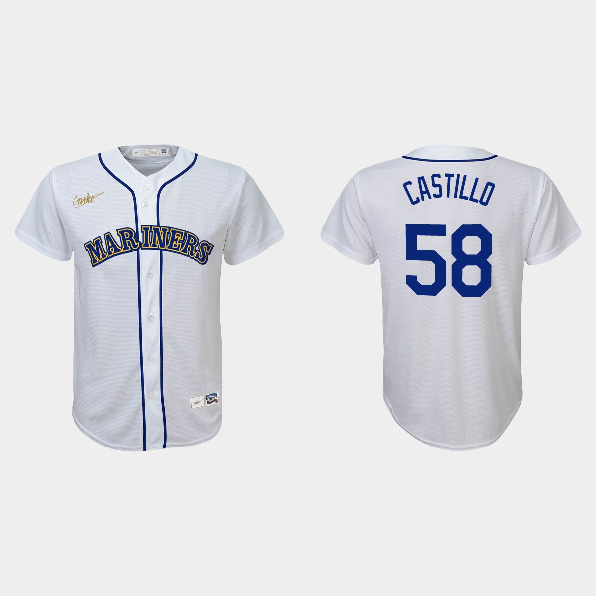 Youth Seattle Mariners Luis Castillo White Cooperstown Collection Jersey