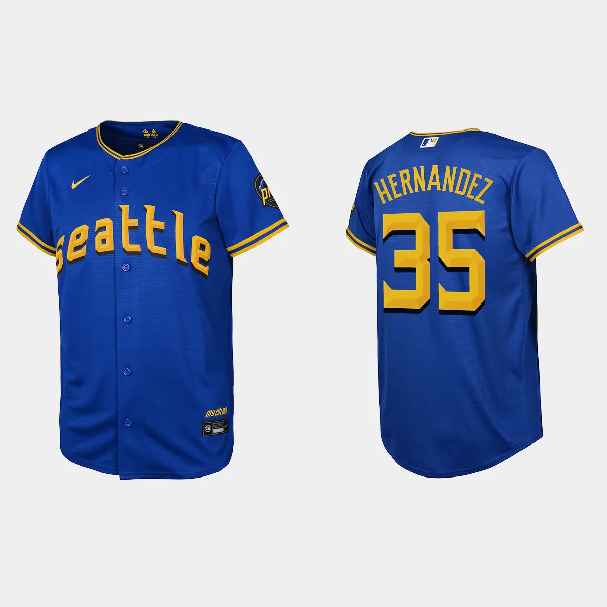 Youth Seattle Mariners Teoscar Hernandez Royal 2023 City Connect Jersey
