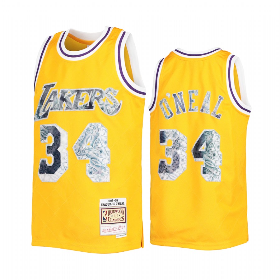 Youth Shaquille O'Neal Los Angeles Lakers Gold 75th Anniversary Diamond Jersey Hardwood Classics
