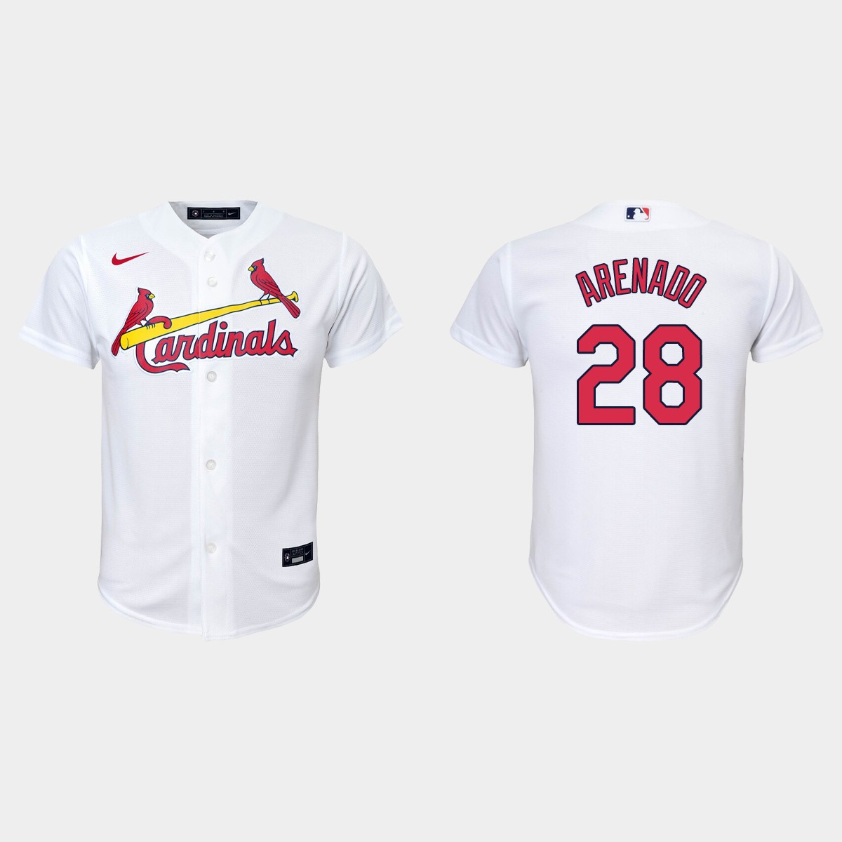Youth St. Louis Cardinals #28 Nolan Arenado White Home Jersey