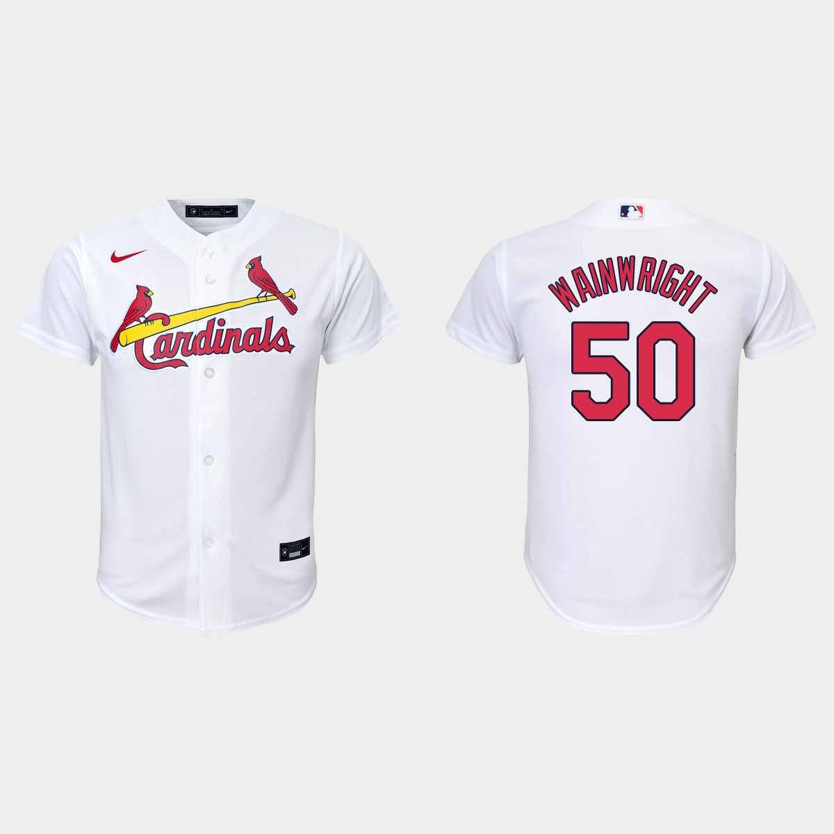 Youth St. Louis Cardinals #50 Adam Wainwright White Home Jersey