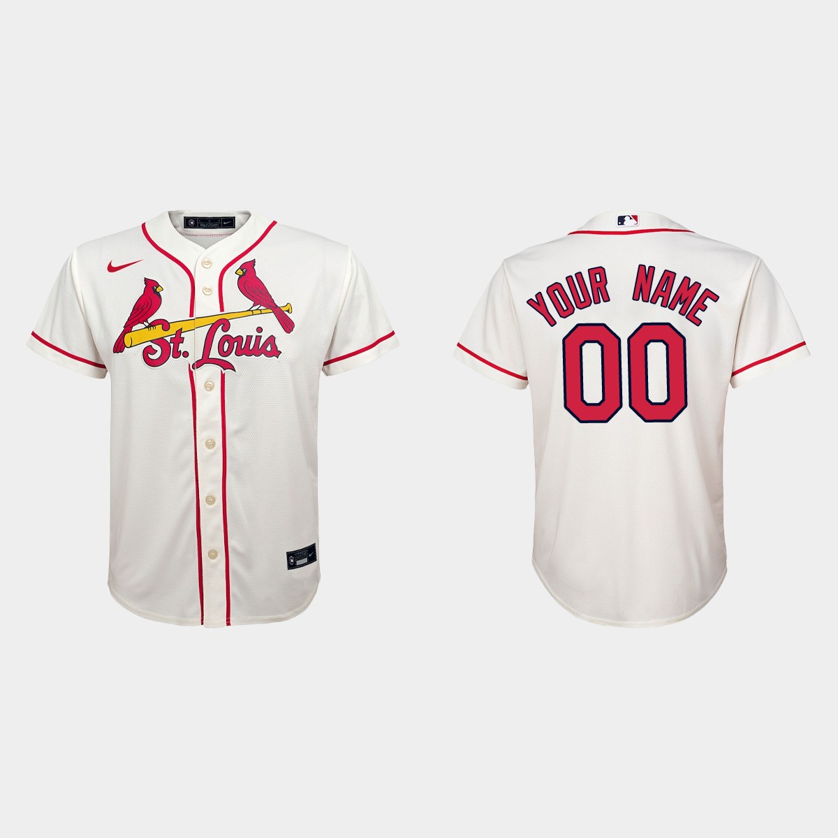 Youth St. Louis Cardinals Custom Cream Jersey