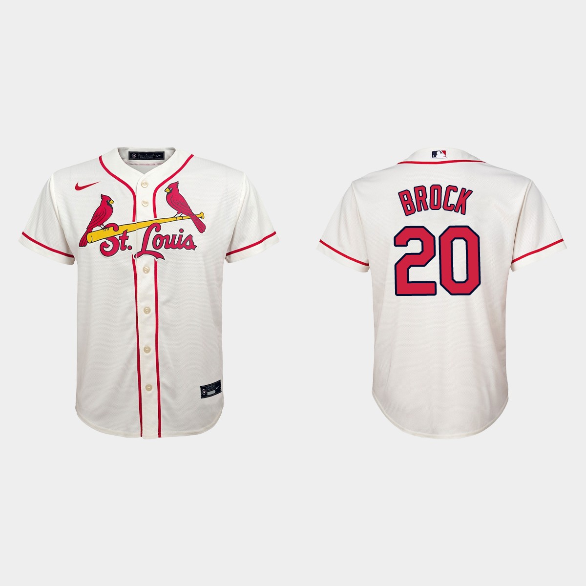 Youth St. Louis Cardinals Lou Brock Cream Jersey