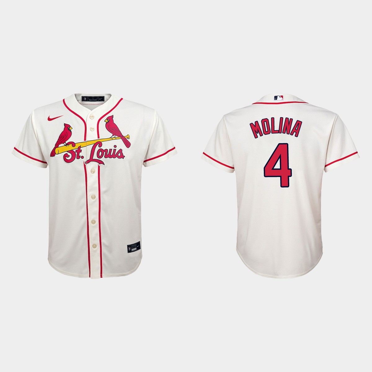 Youth St. Louis Cardinals Yadier Molina Cream Jersey